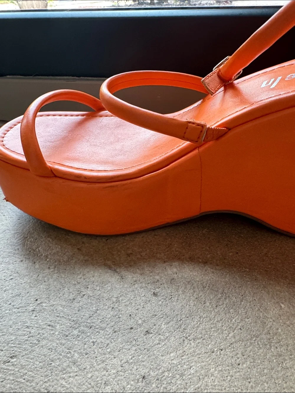 SHEIN Orange Strappy Platform Sandals